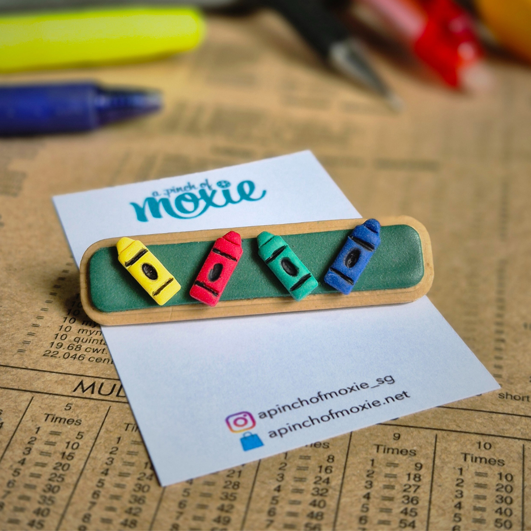 School Daze: Crayons Long Brooch